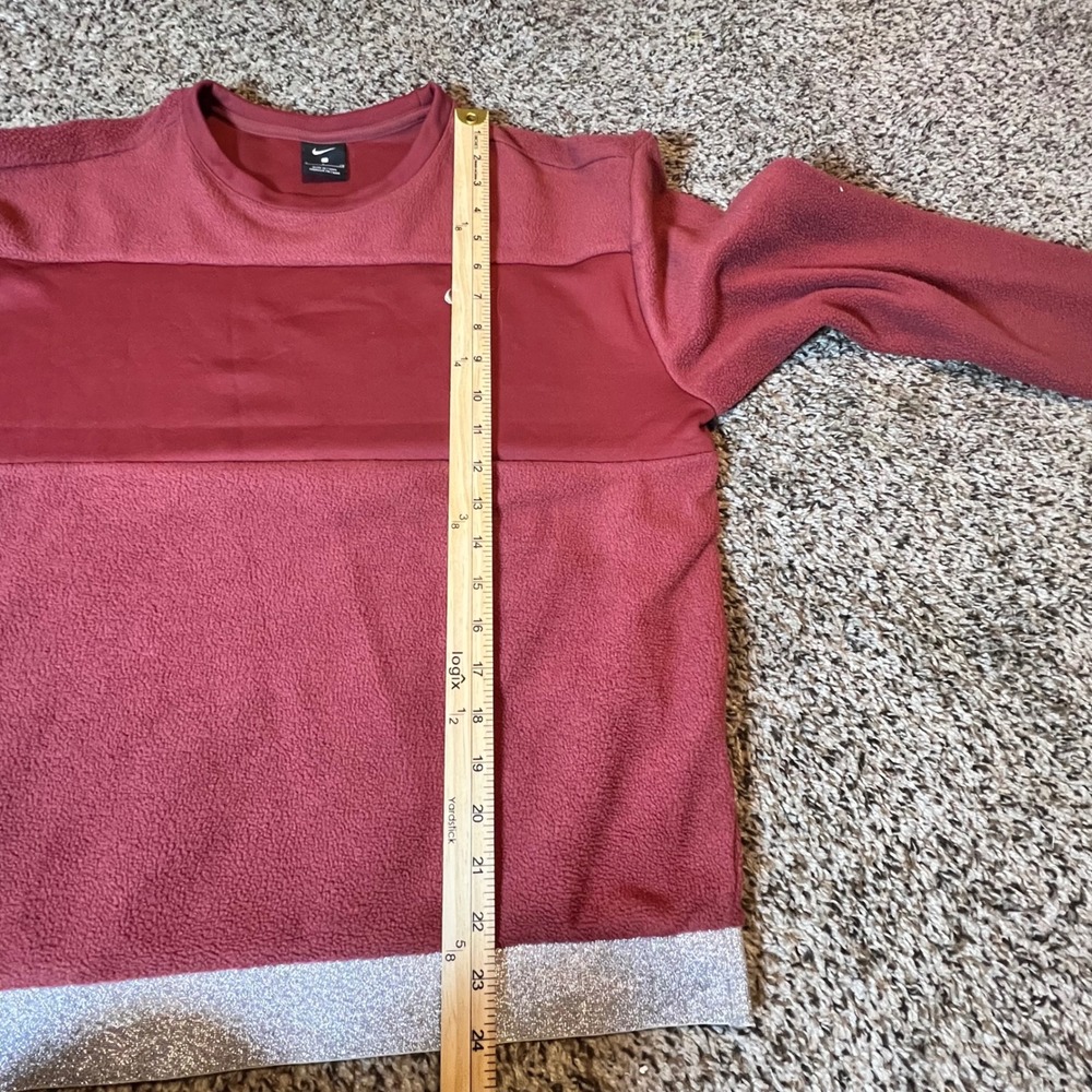 Nike Womens Fleece Crewneck Sweatshirt Red Silver Glitter Trim Small RN56323 - Picture 6 of 7